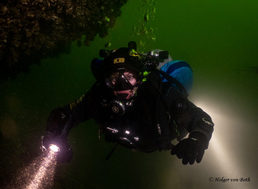 Crystal-clear alpine lake diving at Katherinenbach in Germany