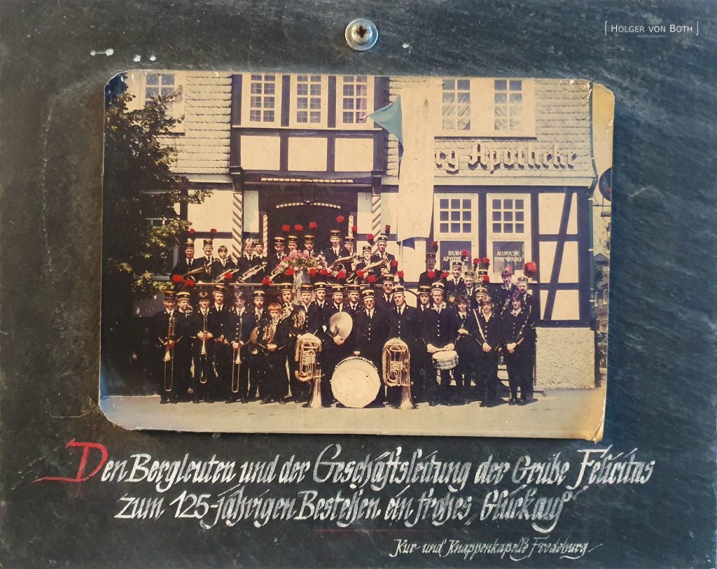 Slate mine Felicitas history and photo of former mine workers