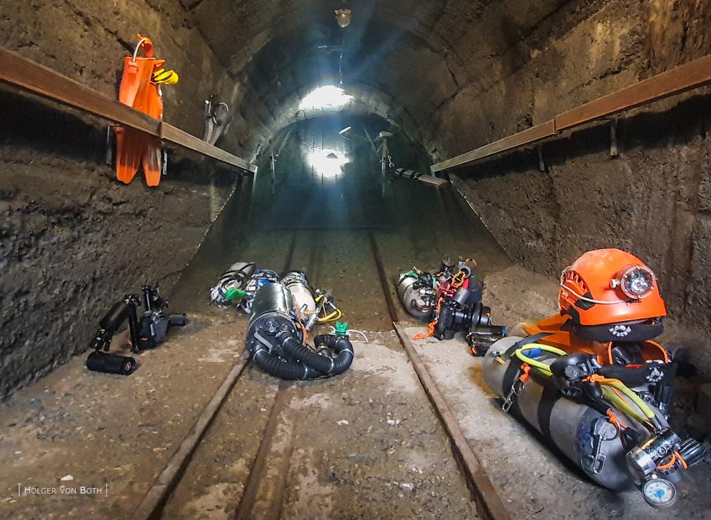 Water entry to Felicitas slate mine in central Germany