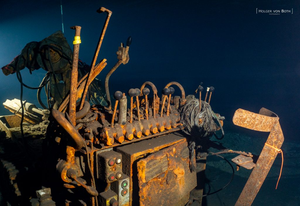 Preserved mining equipment inside the flooded Felicitas mine