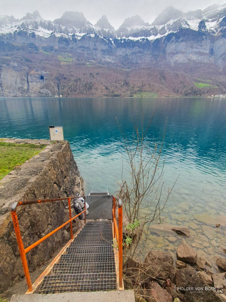 Diving spot at Ledi wracks, Walensee
